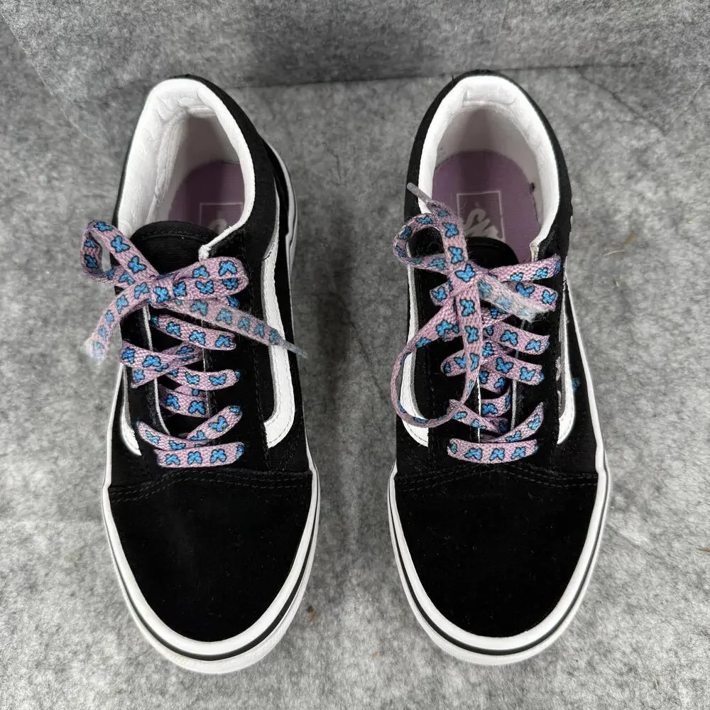 Vans Kids Black Butterfly Low-Top Sneakers with Purple & Blue Accents - Picture 4 of 8